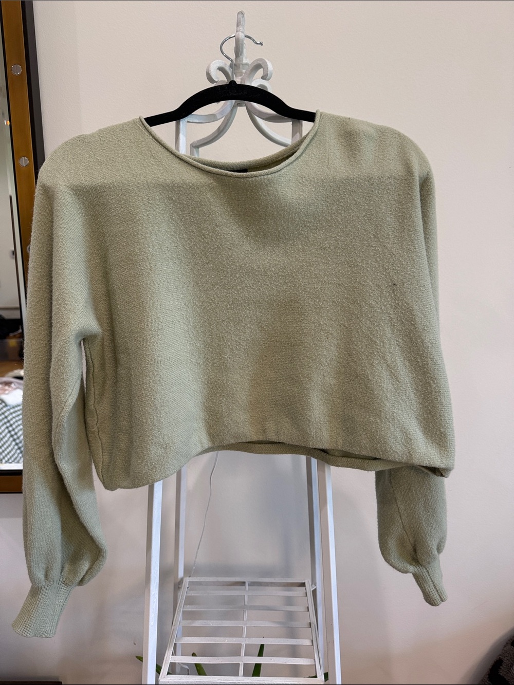 Women's Sage Crewneck Cropped Sweater